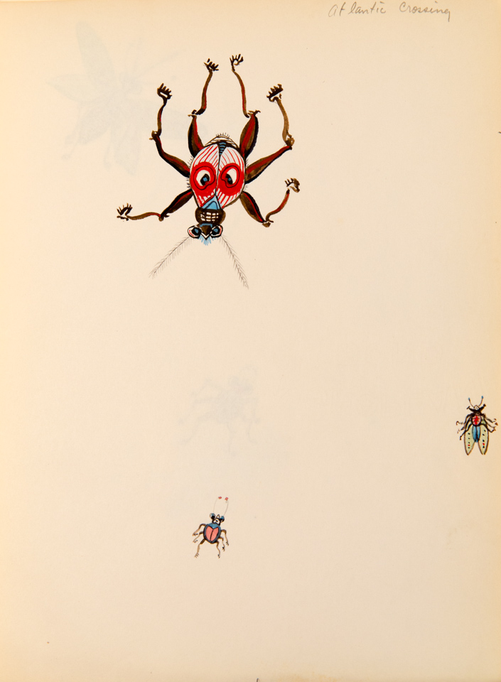 Bugs 2 is an original pencil drawing measuring 10 � 8 inches, completed in 1951 by American Expressionist Landscape painter Bud Holman.