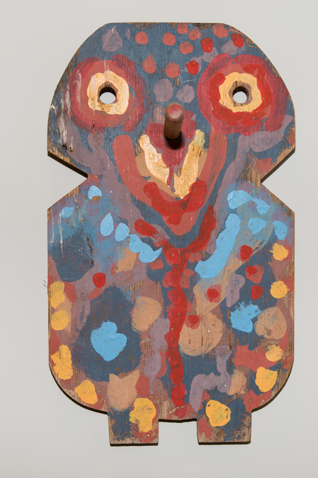 untitled is an original wood-painted sculpture measuring 19 � 12 inches, completed in 1977 by American Expressionist Landscape painter Bud Holman.