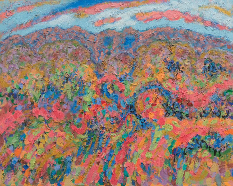 Arizona Landscape is an original oil on panel painting measuring 16 � 20 inches, completed in 1994 by American Expressionist Landscape painter Bud Holman.