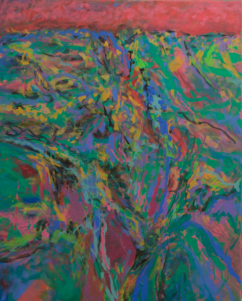 Yavapai 8 is an original assemblage painting measuring 30 � 24 inches, completed in 2017 by American Expressionist Landscape painter Bud Holman.