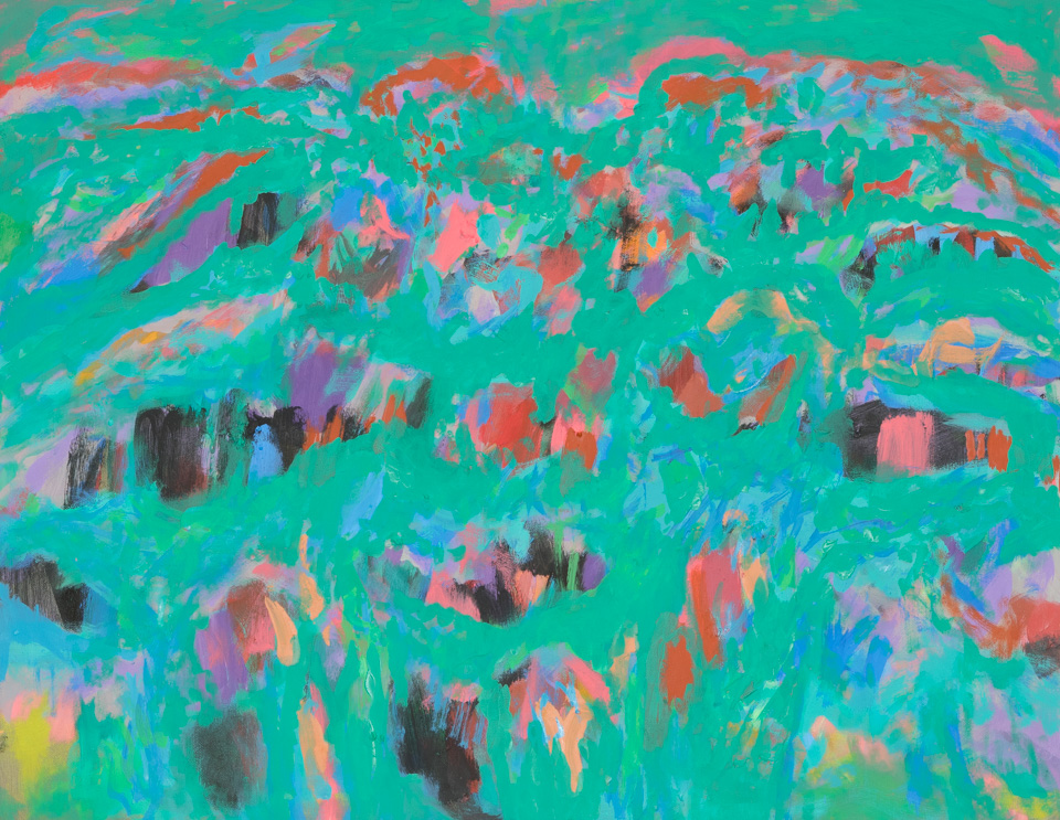 Peggy Hitchcock's Old Sabino Canyon Road #7 is an original oil on canvas painting measuring 22 � 28 inches, completed in 2000 by American Expressionist Landscape painter Bud Holman.