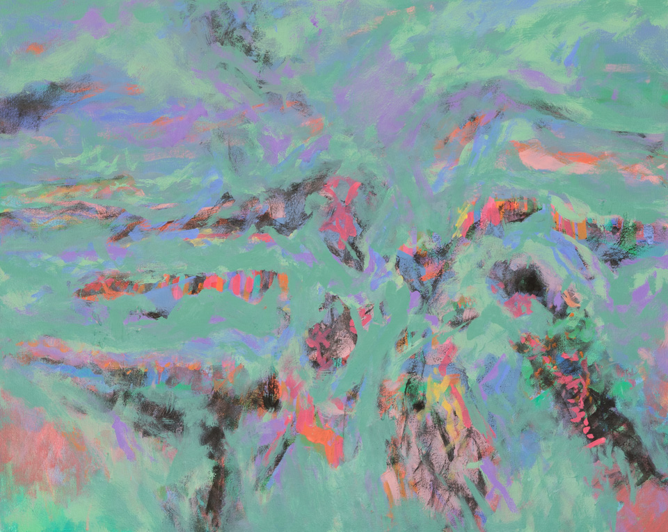 Nogales #200 is an original oil on canvas painting measuring 24 � 30 inches, completed in 2015 by American Expressionist Landscape painter Bud Holman.