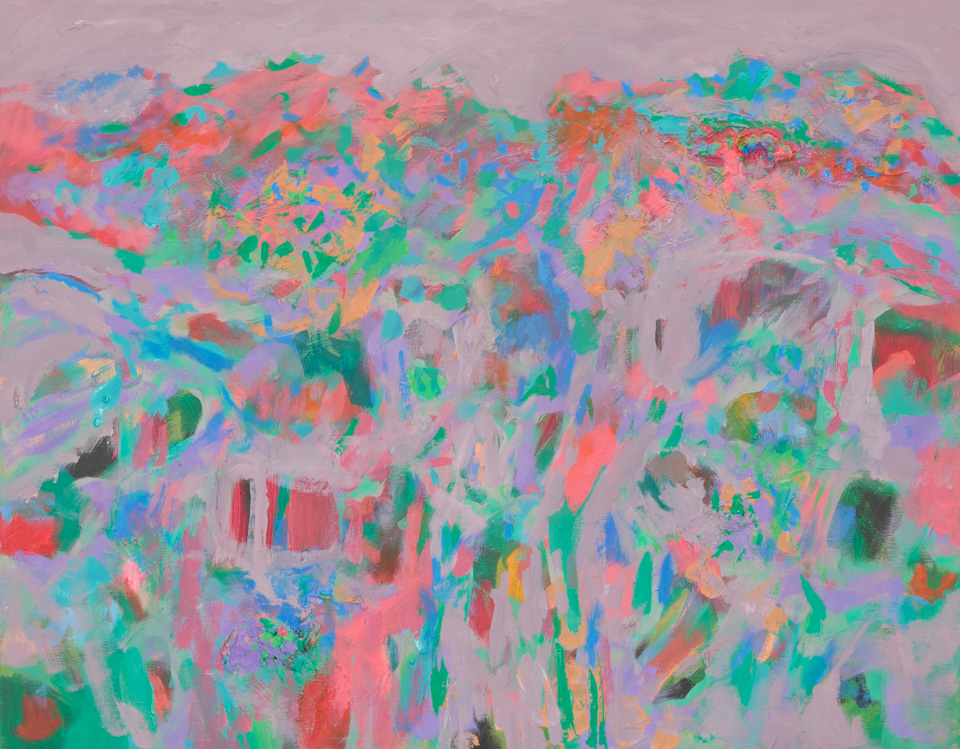 Peggy Hitchcock's Garden #3 is an original oil on canvas painting measuring 22 � 28 inches, completed in 2005 by American Expressionist Landscape painter Bud Holman.