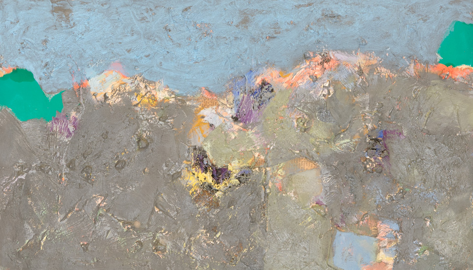 Sagaponack #25 is an original collage with oil painting collage measuring 13.5 � 22.5 inches, completed in 1964 by American Expressionist Landscape painter Bud Holman.