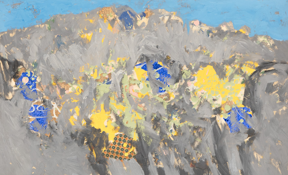 Sagaponack #17 is an original collage with oil painting collage measuring 14 � 22.5 inches, completed in 1964 by American Expressionist Landscape painter Bud Holman.
