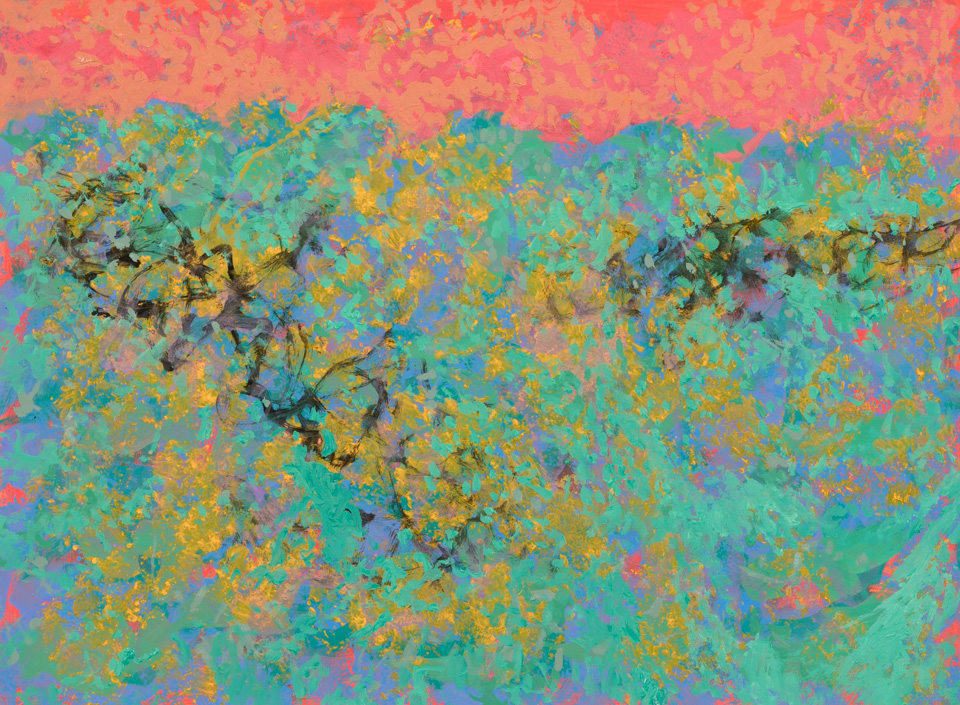Southern Arizona Landscape #3 is an original oil on rag paper painting measuring 22 � 30 inches, completed in 2012 by American Expressionist Landscape painter Bud Holman.
