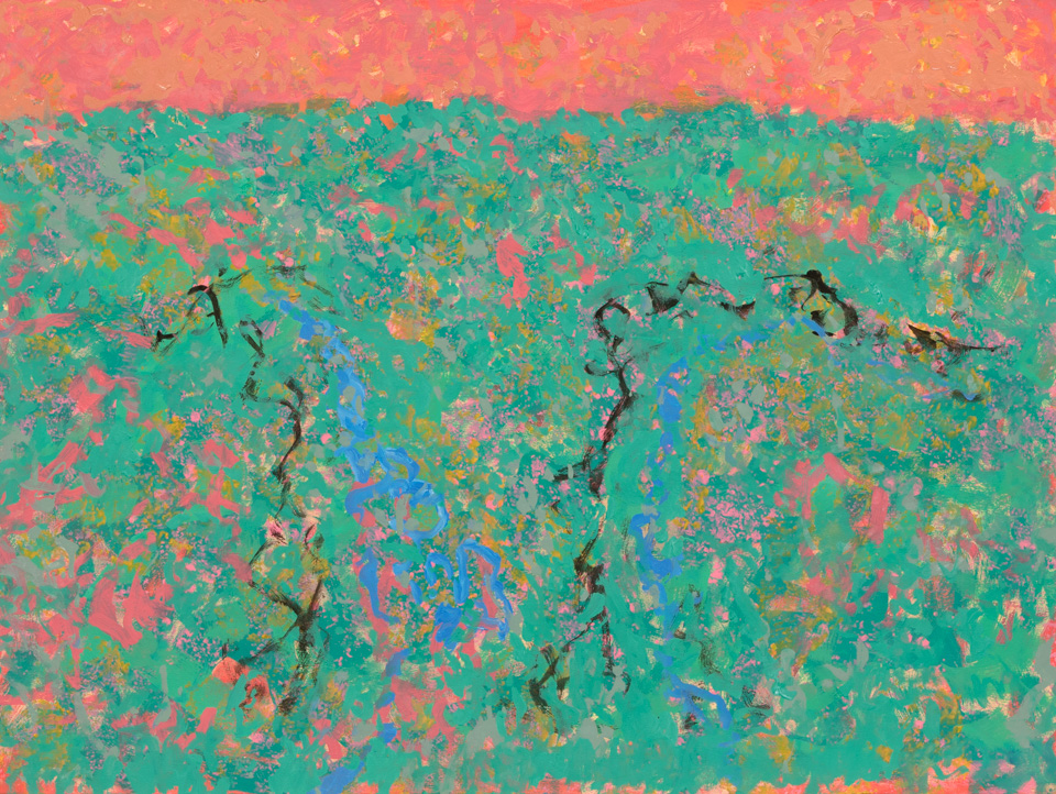 Southern Arizona Landscape #9 is an original oil on rag paper painting measuring 22 � 30 inches, completed in 2012 by American Expressionist Landscape painter Bud Holman.