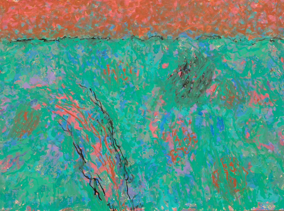 Southern Arizona Landscape #13 is an original oil on rag paper painting measuring 22 � 30 inches, completed in 2012 by American Expressionist Landscape painter Bud Holman.