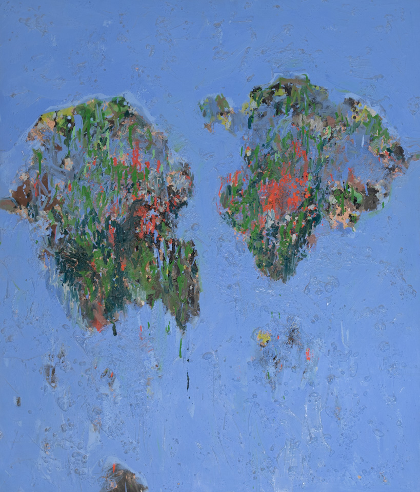 Creten Landscape is an original oil on canvas painting measuring 35 � 30 inches, completed in 1971 by American Expressionist Landscape painter Bud Holman.