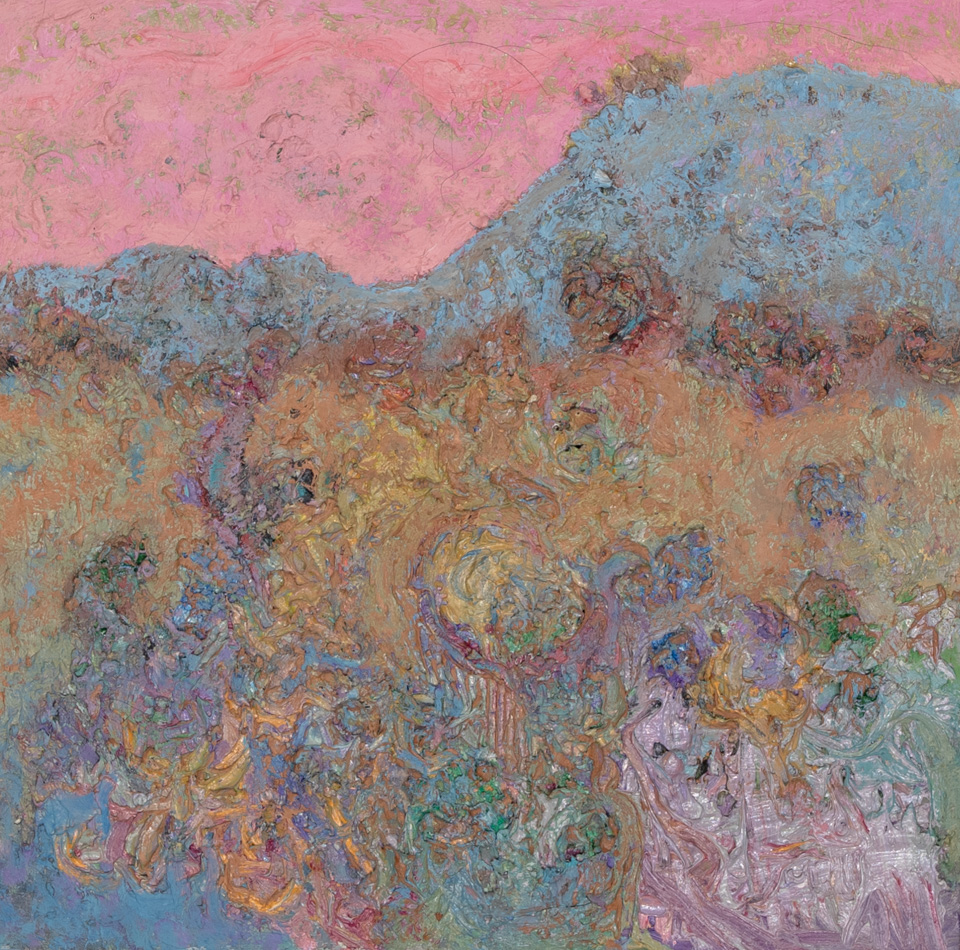 Tucson Mountains 1 is an original oil on canvas painting measuring 20 � 20 inches, completed in 1994 by American Expressionist Landscape painter Bud Holman.