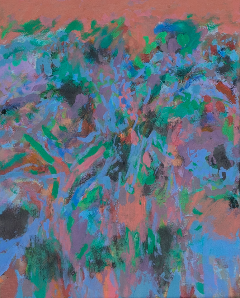 Nogales #232 is an original oil on canvas painting measuring 14 � 11 inches, completed in 2005 by American Expressionist Landscape painter Bud Holman.