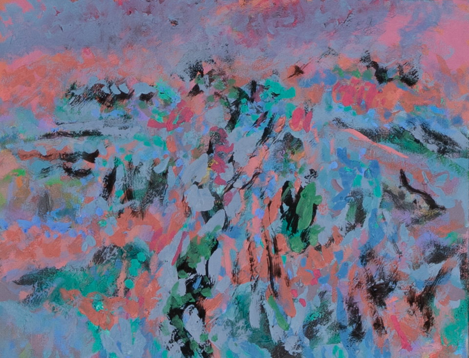 Nogales #246 is an original oil on canvas painting measuring 11 � 14 inches, completed in 2017 by American Expressionist Landscape painter Bud Holman.