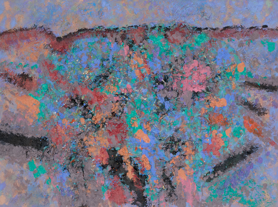 Nogales #251 is an original oil on canvas painting measuring 18 � 24 inches, completed in 2014 by American Expressionist Landscape painter Bud Holman.