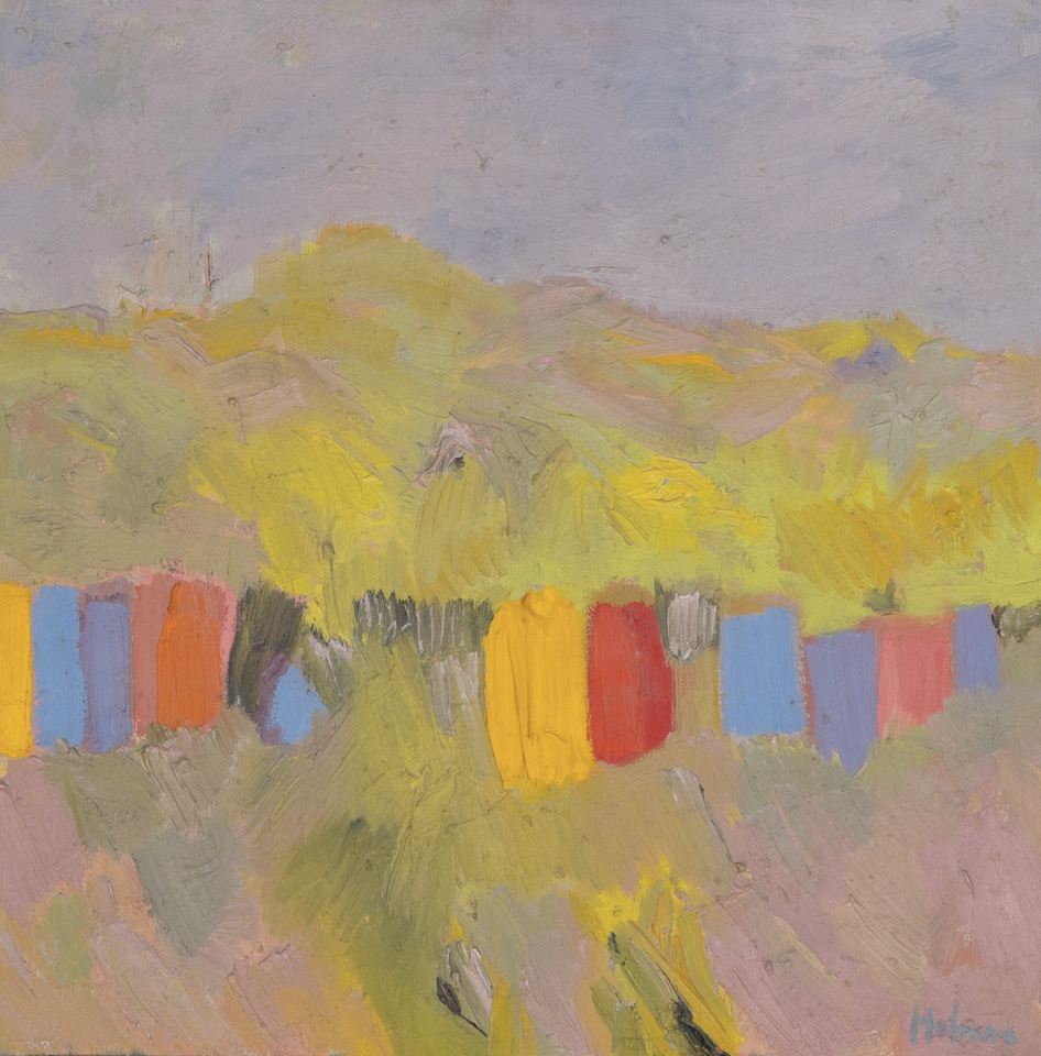 Sagaponack #23 is an original oil on canvas painting measuring 18 � 18 inches, completed in 1970 by American Expressionist Landscape painter Bud Holman.