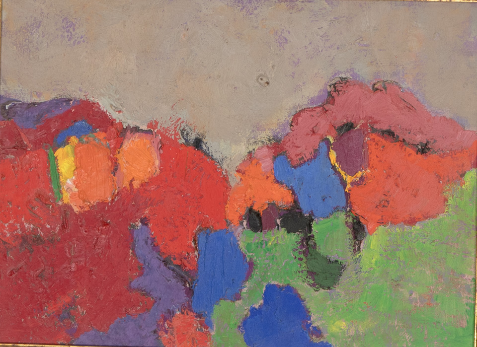 Sagaponack #24 is an original oil on panel painting measuring 11.5 � 15.75 inches, completed in 1966 by American Expressionist Landscape painter Bud Holman.