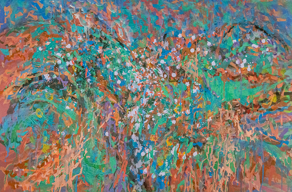 Yavapai - Grand Canyon #4 is an original oil on canvas painting measuring 24 � 36 inches, completed in 2022 by American Expressionist Landscape painter Bud Holman.
