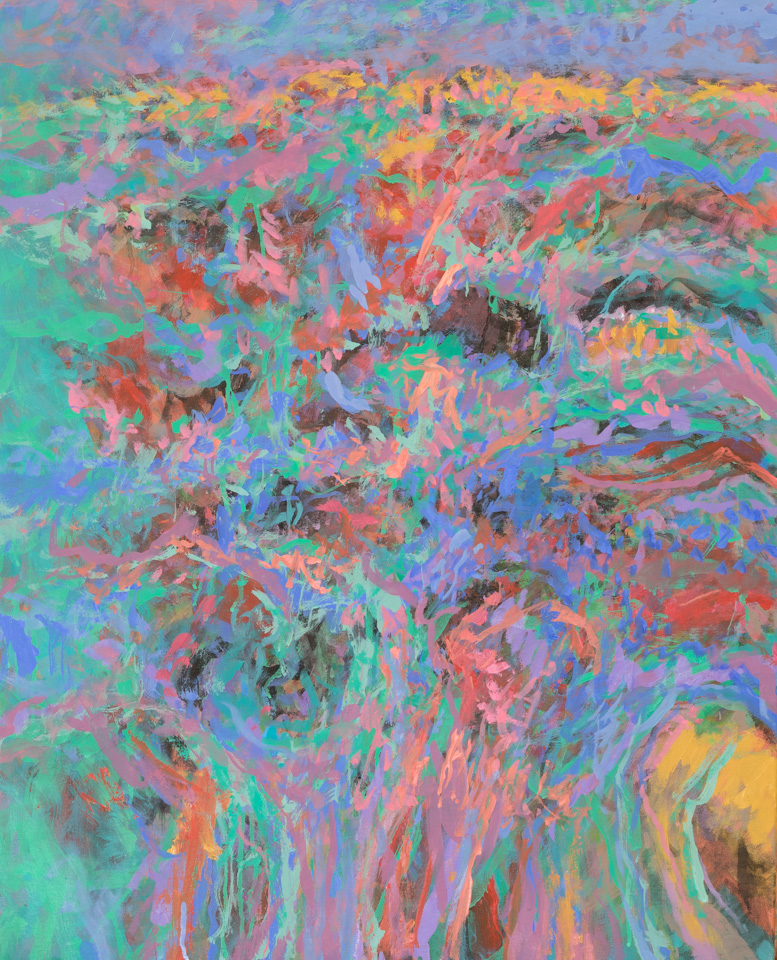 Upper Canyon Road is an original oil on canvas painting measuring 30 � 24 inches, completed in 2017 by American Expressionist Landscape painter Bud Holman.
