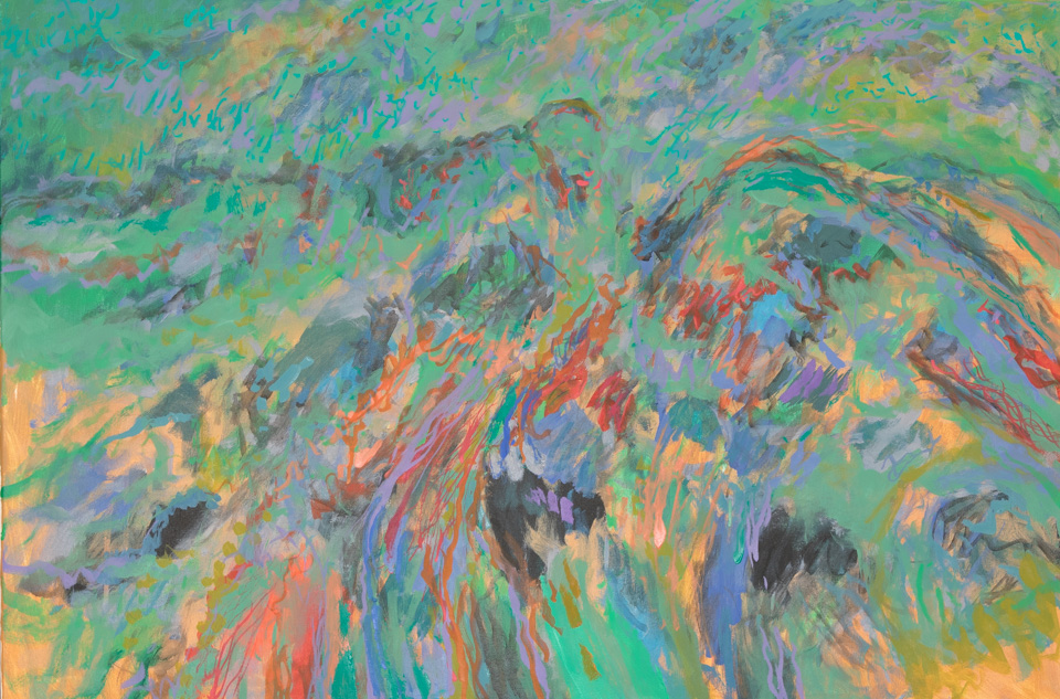 Tubac Summer #7 is an original oil on canvas painting measuring 24 � 36 inches, completed in 2015 by American Expressionist Landscape painter Bud Holman.