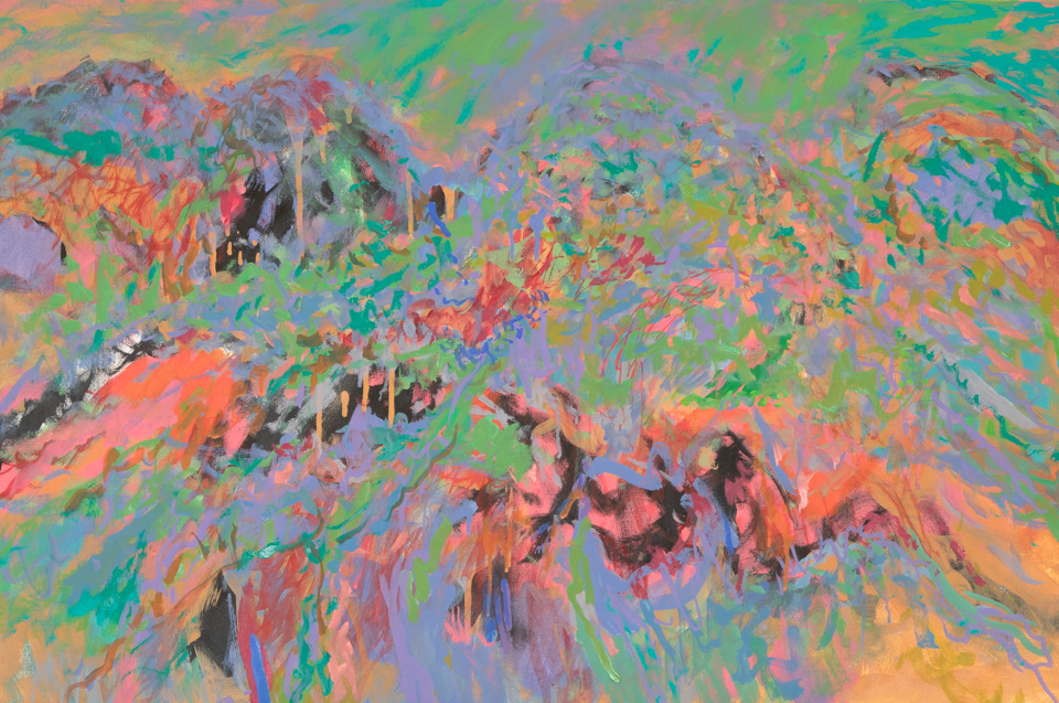 Tubac #2 is an original oil on canvas painting measuring 24 � 36 inches, completed in 2015 by American Expressionist Landscape painter Bud Holman.