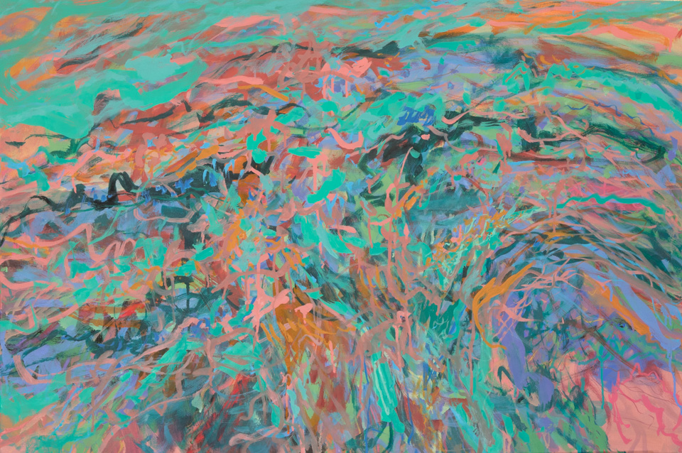 Rio Rico, AZ #4 is an original oil on canvas painting measuring 24 � 36 inches, completed in 2018 by American Expressionist Landscape painter Bud Holman.
