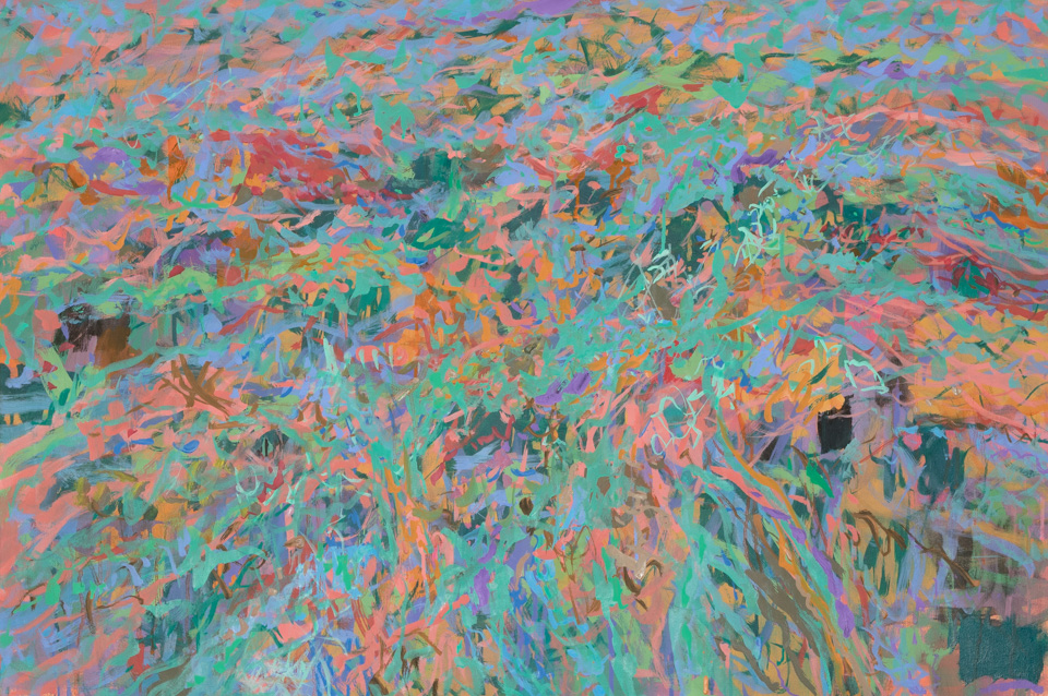 Rio Rico, AZ #5 is an original oil on canvas painting measuring 24 � 36 inches, completed in 2018 by American Expressionist Landscape painter Bud Holman.
