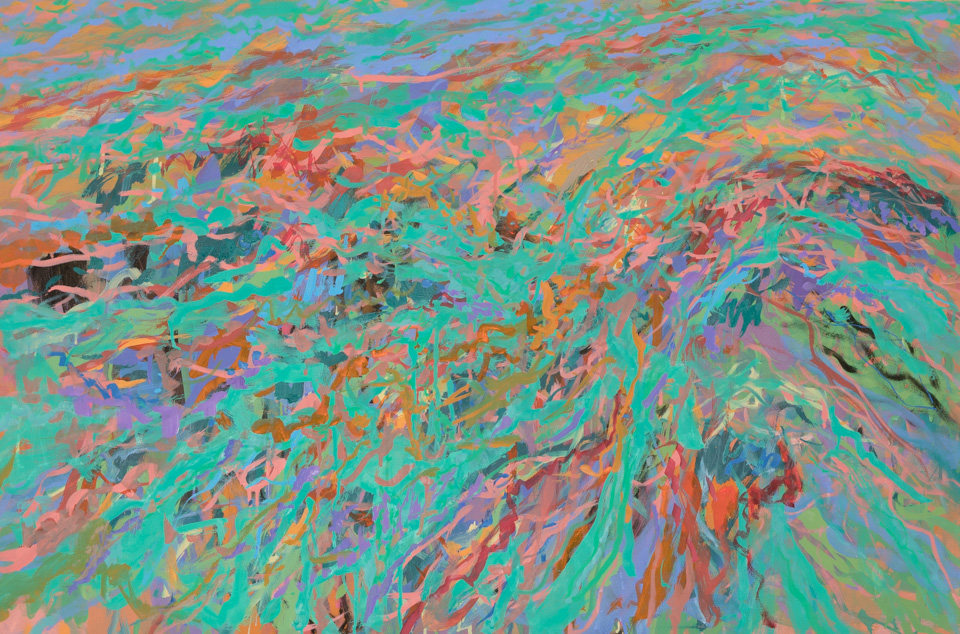 Rio Rico, AZ #10 is an original oil on canvas painting measuring 24 � 36 inches, completed in 2018 by American Expressionist Landscape painter Bud Holman.