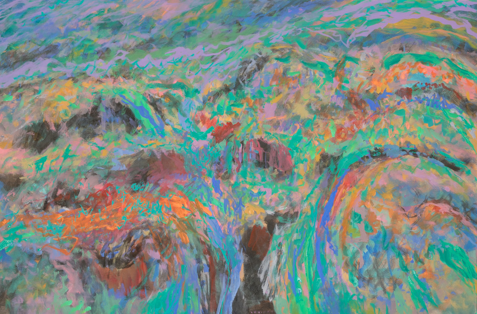 Fall, Old Nogales #3 is an original oil on canvas painting measuring 24 � 36 inches, completed in 2016 by American Expressionist Landscape painter Bud Holman.