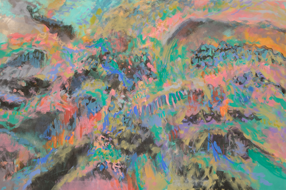 Summer, Old Nogales #3 is an original oil on canvas painting measuring 24 � 36 inches, completed in 2016 by American Expressionist Landscape painter Bud Holman.