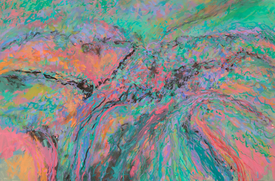 Cochise Co. is an original oil on canvas painting measuring 24 � 36 inches, completed in 2017 by American Expressionist Landscape painter Bud Holman.