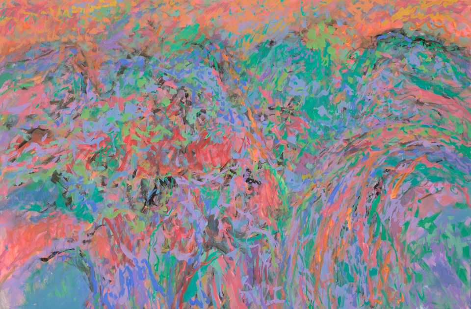 Tubac, Spring #7 is an original oil on canvas painting measuring 24 � 36 inches, completed in 2015 by American Expressionist Landscape painter Bud Holman.