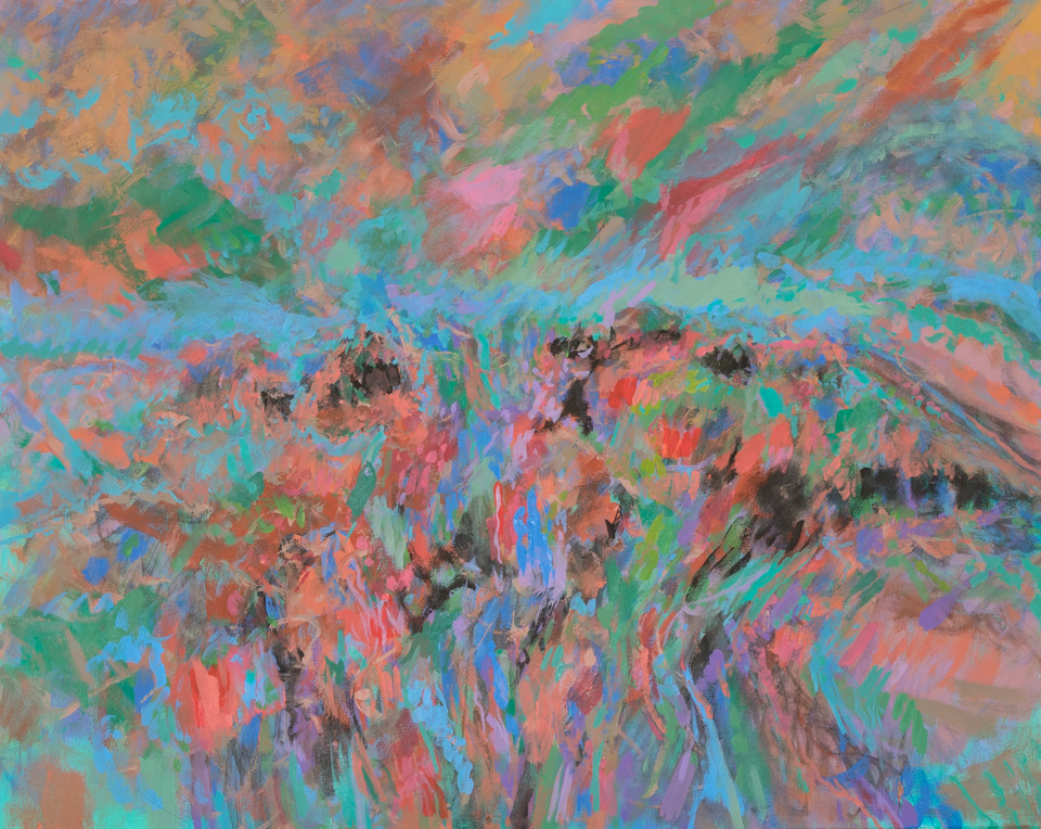 Sierra Vista AZ #2 is an original oil on canvas painting measuring 24 � 30 inches, completed in 2014 by American Expressionist Landscape painter Bud Holman.