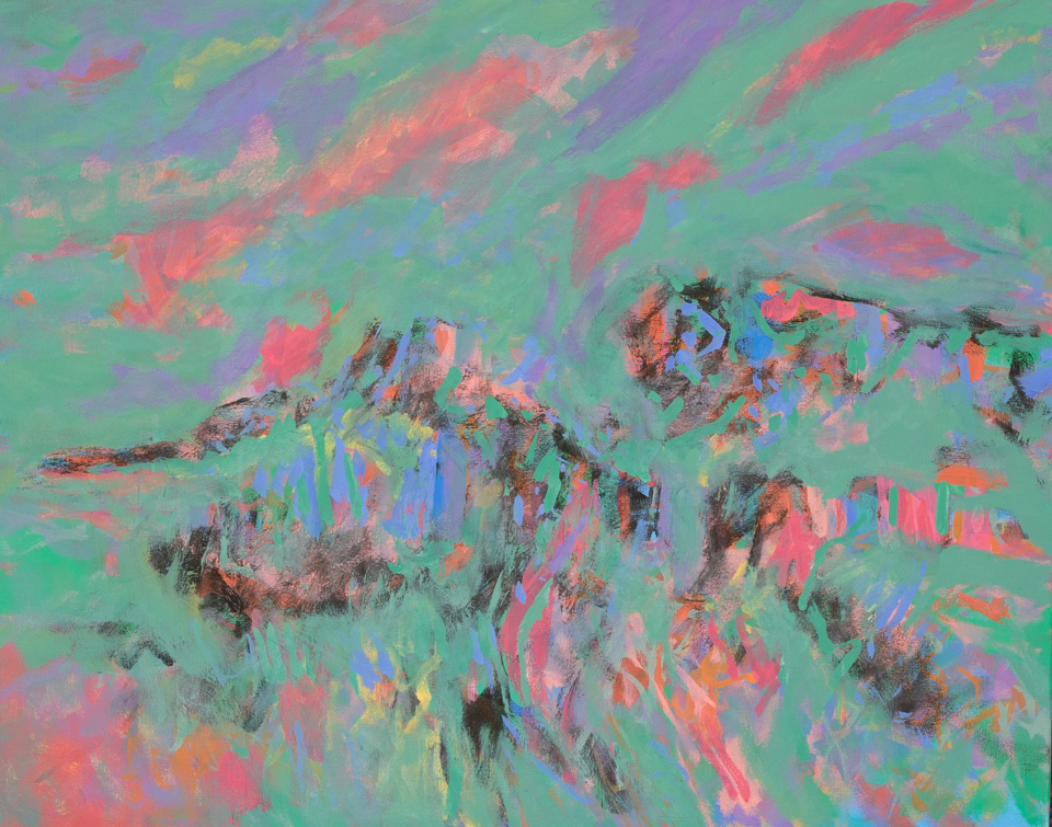 Sierra Vista AZ #4 is an original oil on canvas painting measuring 24 � 30 inches, completed in 2014 by American Expressionist Landscape painter Bud Holman.