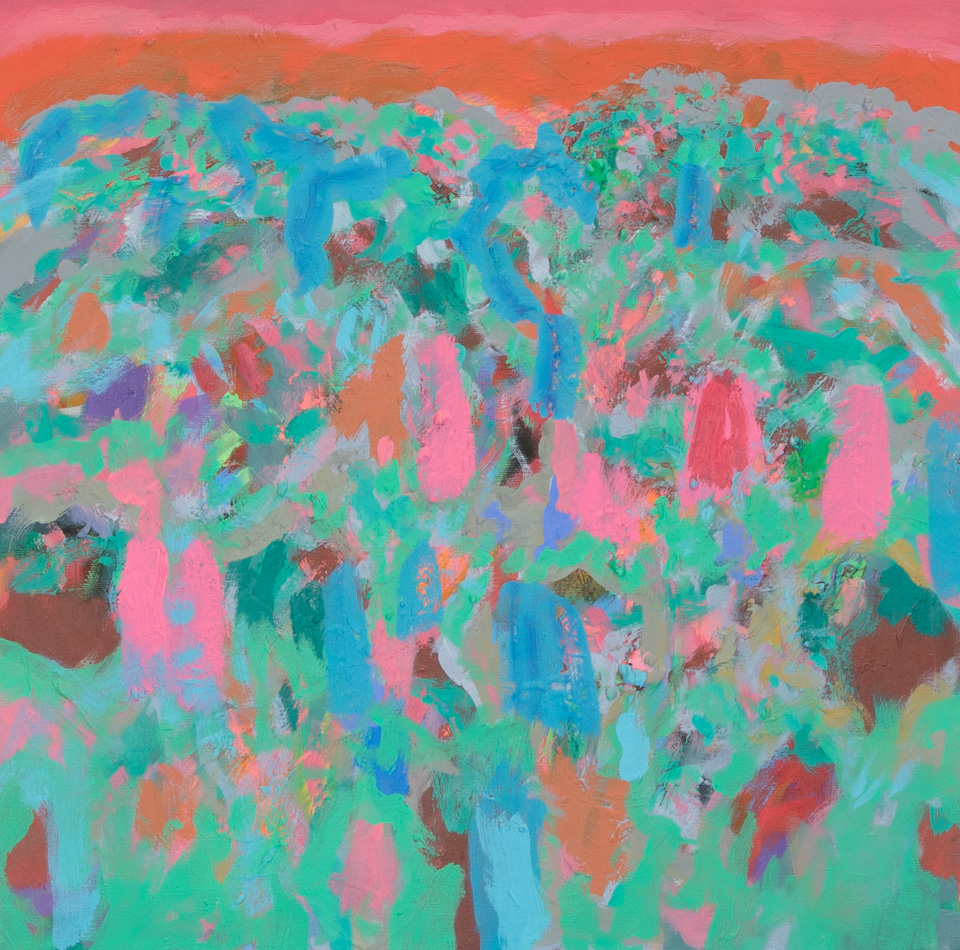 Rancho Kickapoo #8 is an original oil on canvas painting measuring 18 � 18 inches, completed in 2015 by American Expressionist Landscape painter Bud Holman.