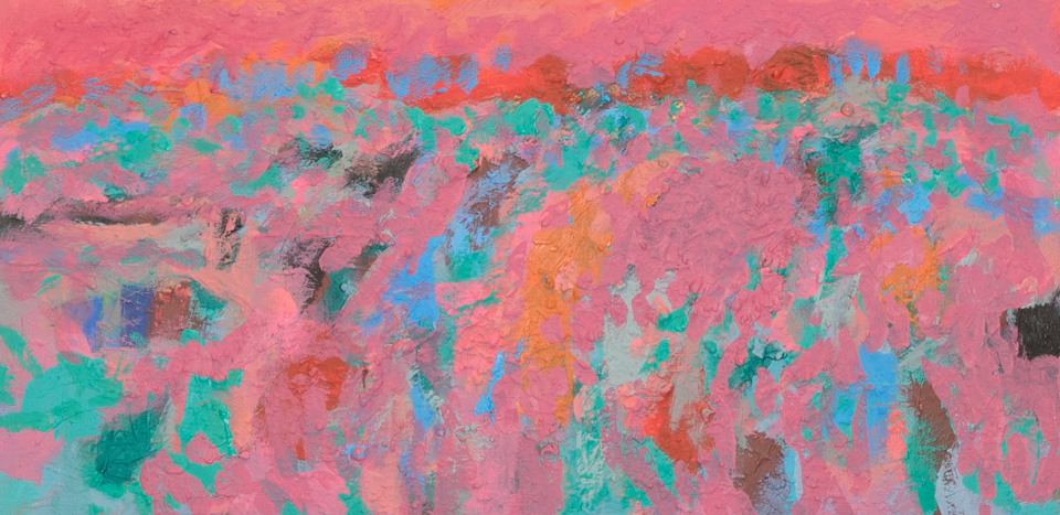 Carney Ranch  is an original oil on canvas painting measuring 10 � 20 inches, completed in 2013 by American Expressionist Landscape painter Bud Holman.