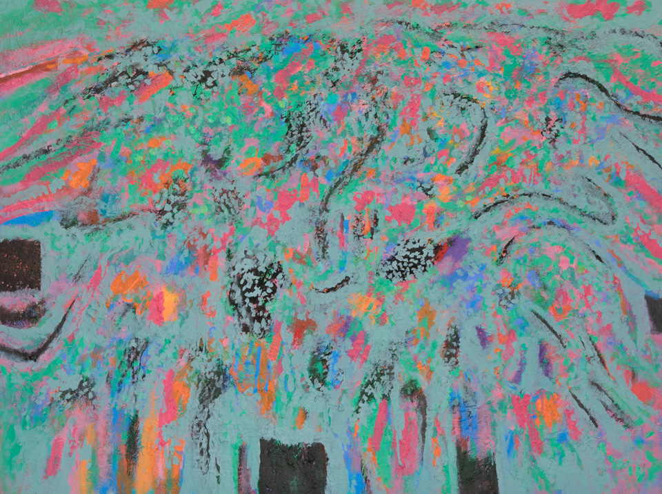 Nogales #6 is an original oil on canvas painting measuring 30 � 40 inches, completed in 2013 by American Expressionist Landscape painter Bud Holman.