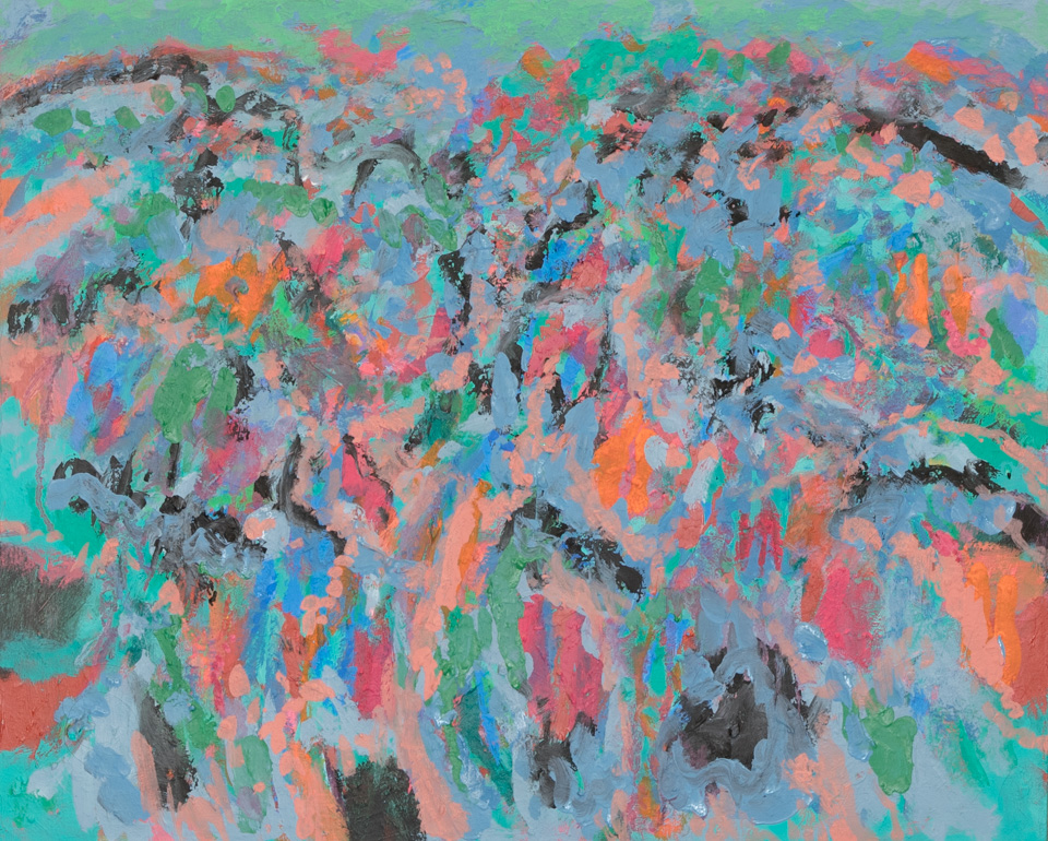 St. Andrews Drive #10 is an original oil on canvas painting measuring 18 � 20 inches, completed in 2010 by American Expressionist Landscape painter Bud Holman.