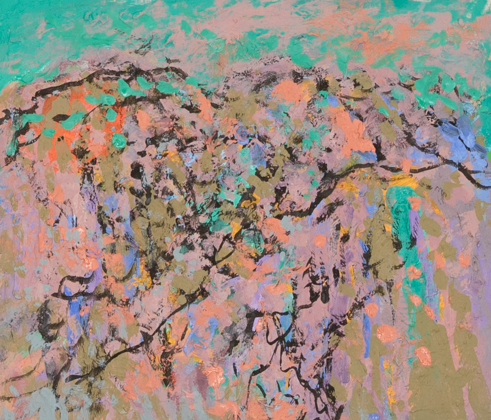 Morocco #28 is an original oil on masonite painting measuring 11 � 13 inches, completed in 2002 by American Expressionist Landscape painter Bud Holman.