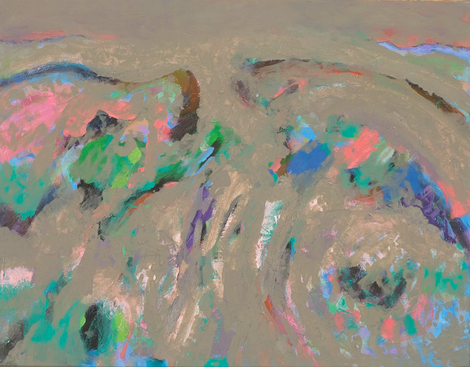 Nogales #74 is an original oil on panel painting measuring 14 � 18 inches, completed in 2007 by American Expressionist Landscape painter Bud Holman.