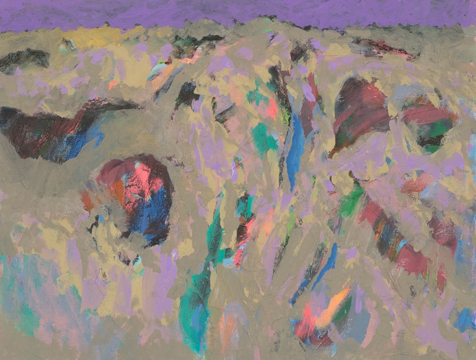 Nogales #72 is an original oil on panel painting measuring 14 � 18 inches, completed in 2007 by American Expressionist Landscape painter Bud Holman.