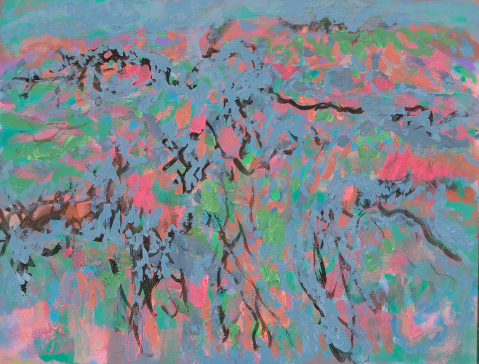 Morocco #35 is an original oil on canvas painting measuring 14 � 18 inches, completed in 2002 by American Expressionist Landscape painter Bud Holman.