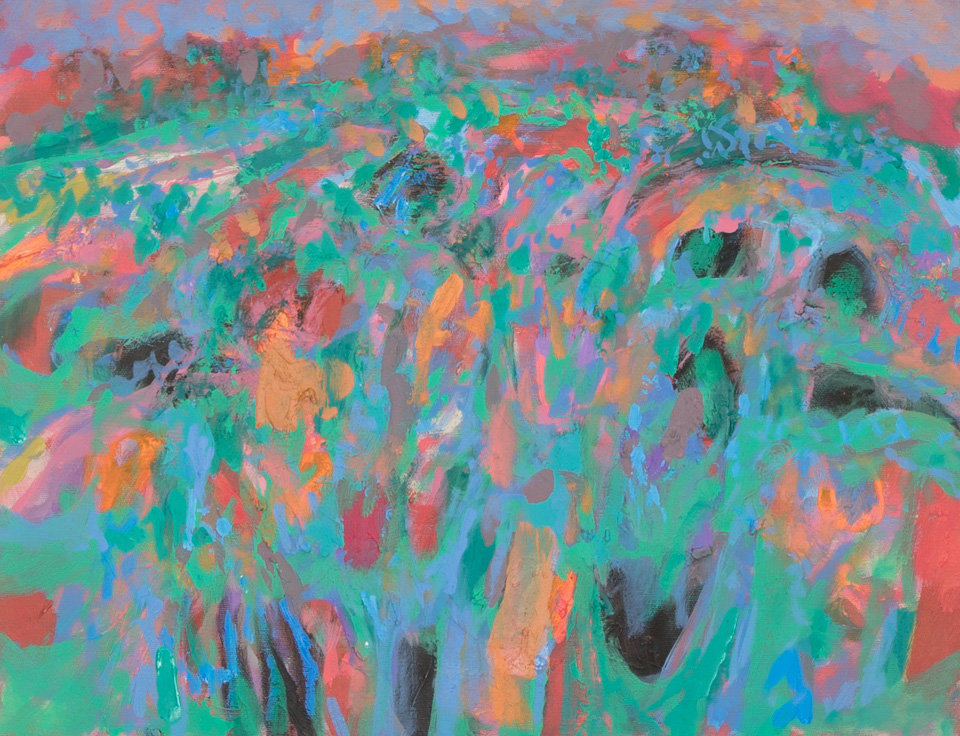Tucson #8 is an original oil on canvas painting measuring 14 � 18 inches, completed in 1997 by American Expressionist Landscape painter Bud Holman.