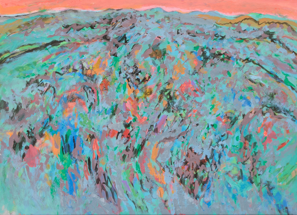 Nogales #169 is an original oil on board painting measuring 20.5 � 28.5 inches, completed in 2010 by American Expressionist Landscape painter Bud Holman.