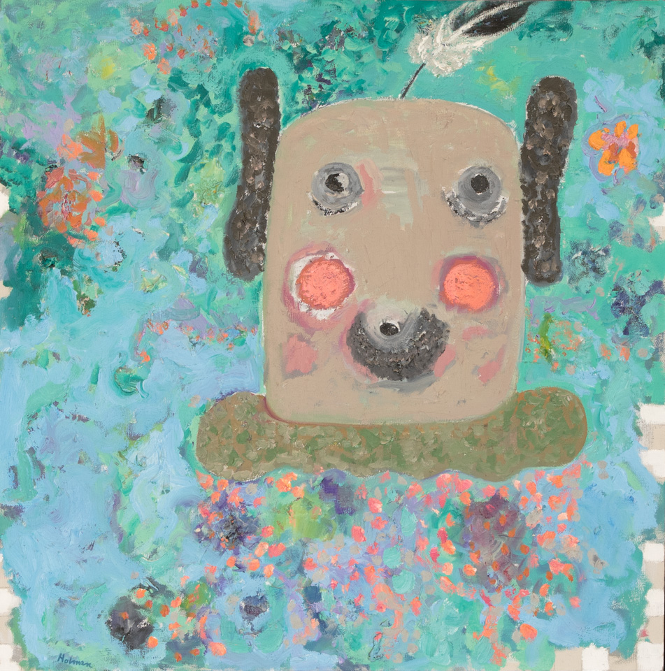Mud Head is an original oil on canvas painting measuring 24 � 24 inches, completed in 1980 by American Expressionist Landscape painter Bud Holman.