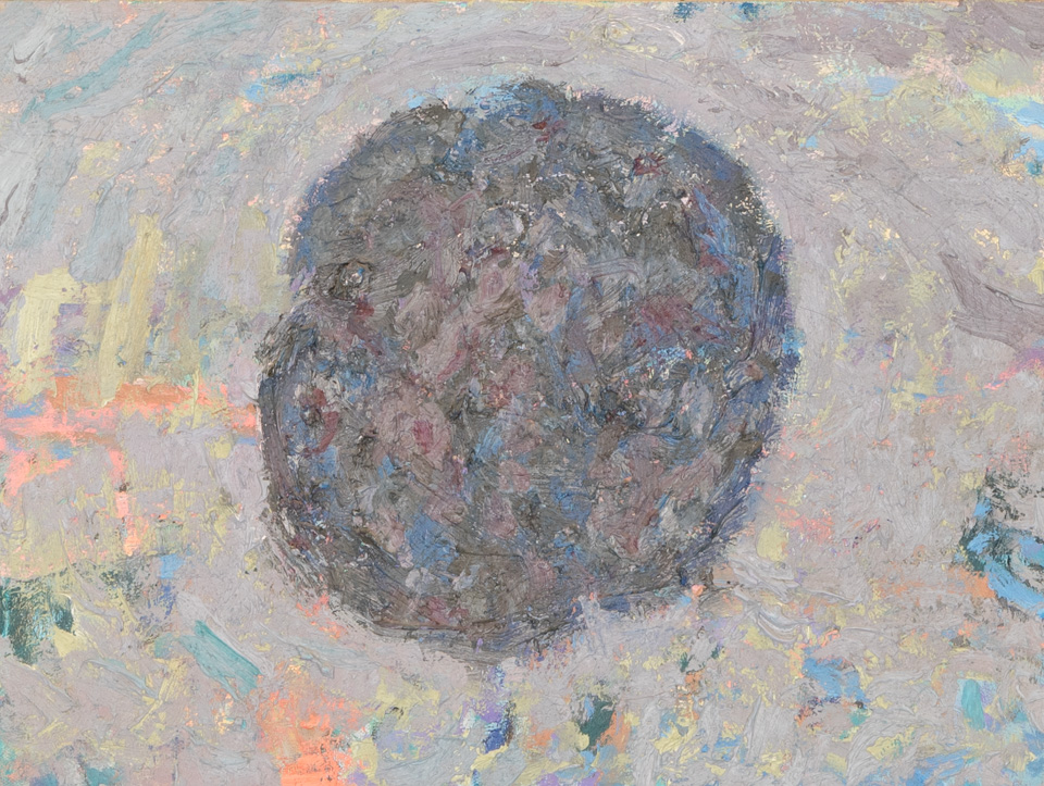 Mud Pie #3 is an original oil on canvas painting measuring 12 � 16 inches, completed in 1983 by American Expressionist Landscape painter Bud Holman.