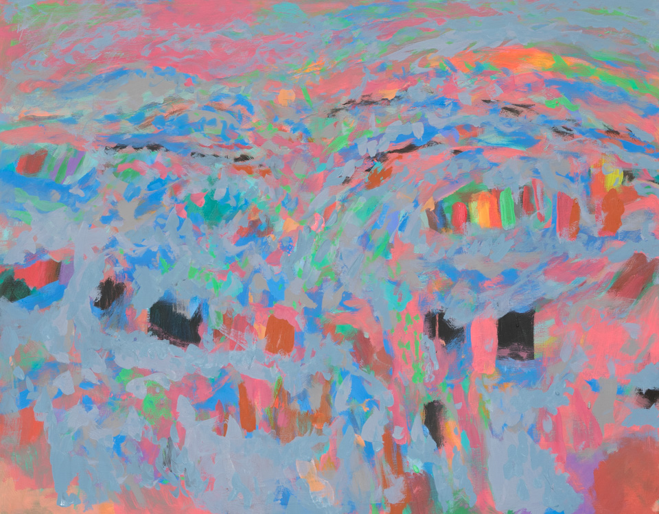 Peggy Hitchcock's Old Sabino Canyon Road #14 is an original oil on canvas painting measuring 22 × 28 inches, completed in 2000 by American Expressionist Landscape painter Bud Holman.