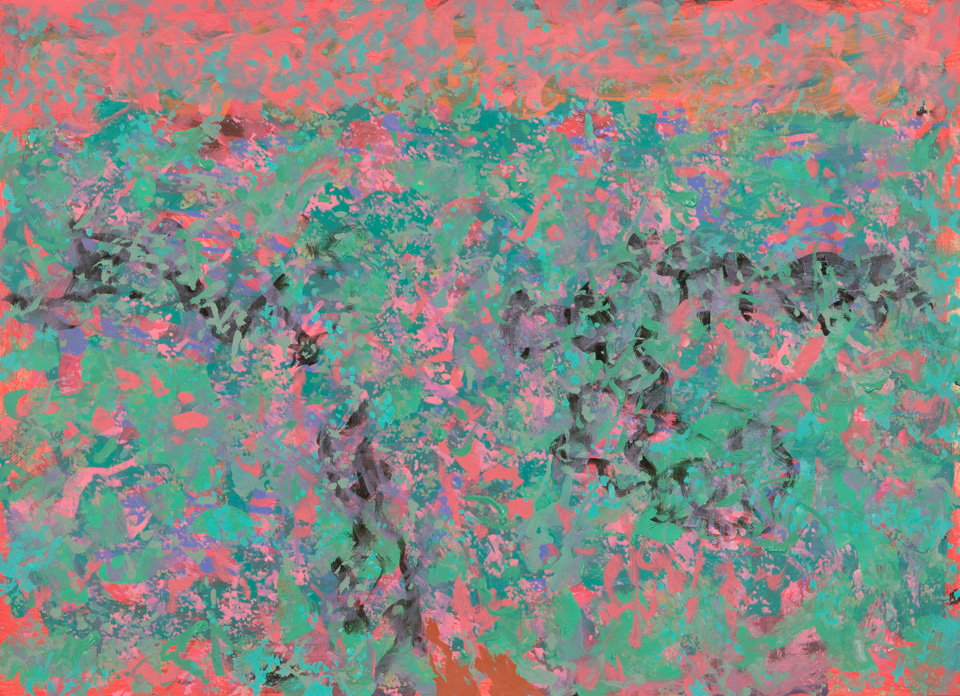 Desert Near San Xavier #4 is an original oil on rag paper painting measuring 22 × 30 inches, completed in 2012 by American Expressionist Landscape painter Bud Holman.