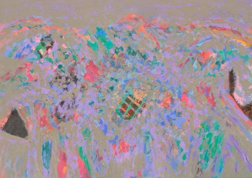Nogales #205 is an original oil on canvas painting measuring 15 × 20.5 inches, completed in 2012 by American Expressionist Landscape painter Bud Holman.