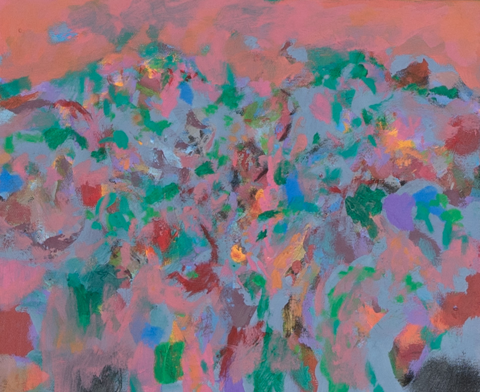 Nogales #229 is an original oil on canvas painting measuring 10 × 12 inches, completed in 2017 by American Expressionist Landscape painter Bud Holman.