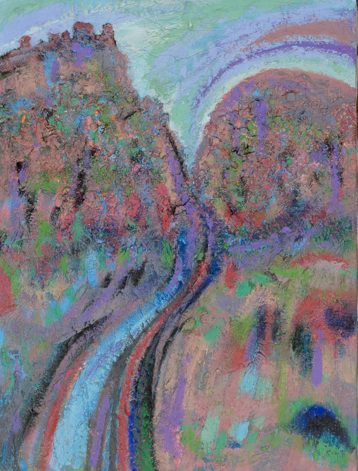 Rincon Mountains 2 is an original oil on canvas painting measuring 16 × 12 inches, completed in 2006 by American Expressionist Landscape painter Bud Holman.