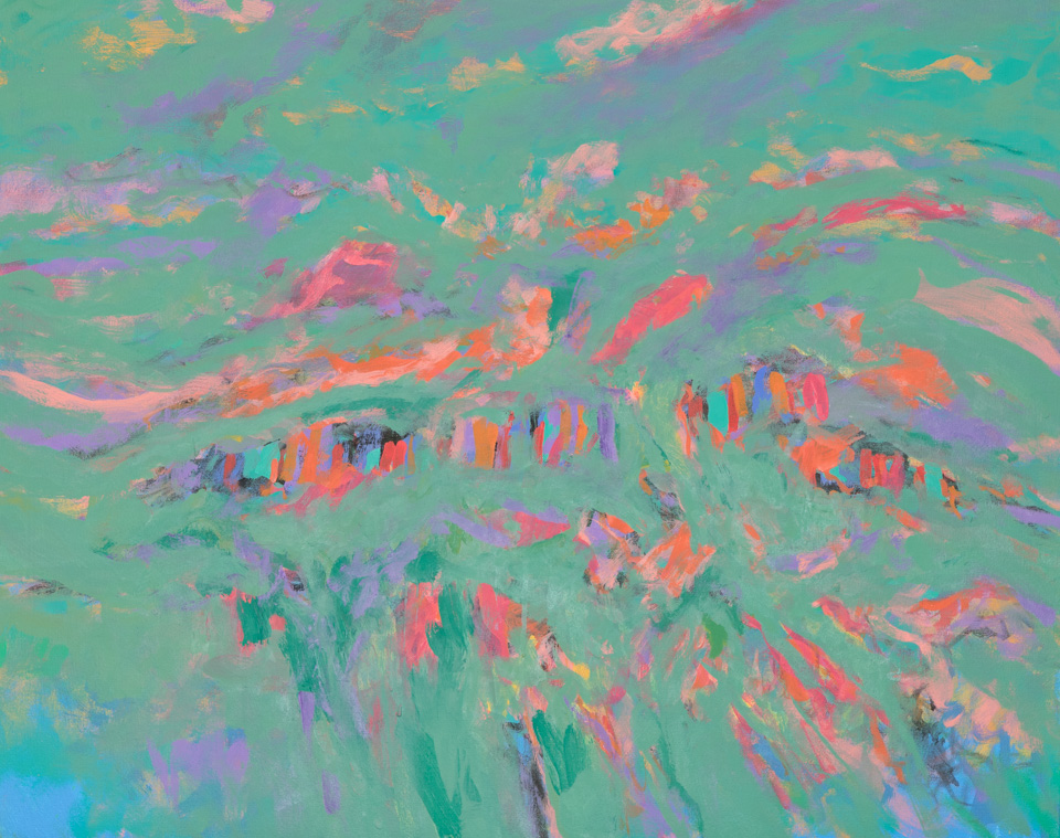 Paradise Valley #2 is an original oil on canvas painting measuring 24 × 30 inches, completed in 2016 by American Expressionist Landscape painter Bud Holman.